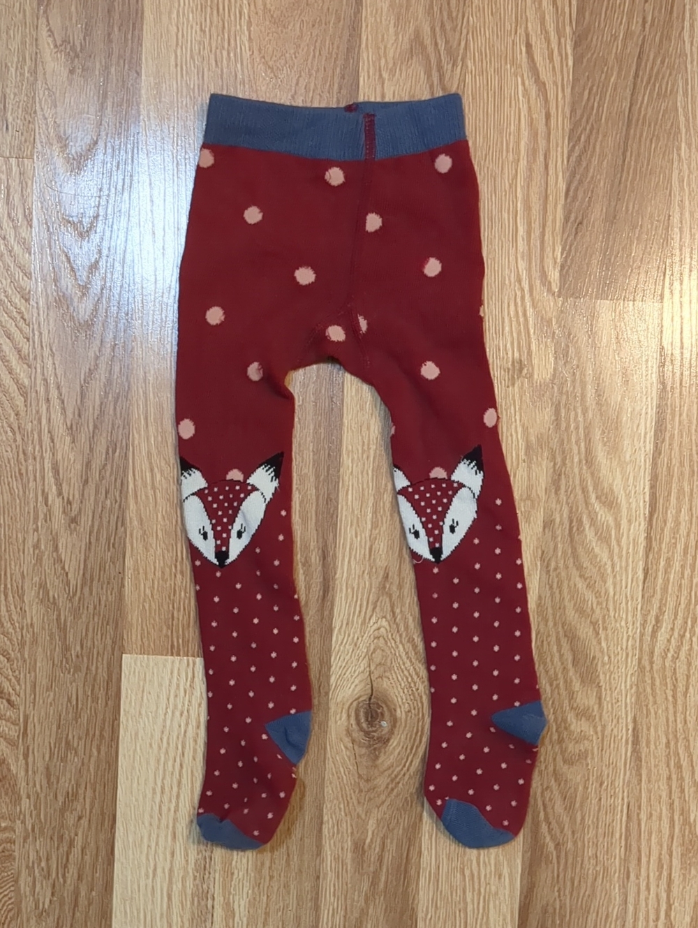 Matilda Jane Red Fox Polka Dot Tights with Blue Accents 12-24 Mo